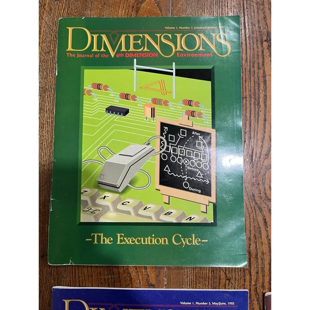 Vintage DIMENSIONS 4th Dimension (4D) Database Journal 1992 Set Vol 1 #1-4 Lot